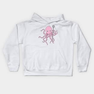 Octopus as Wizard with Trident Kids Hoodie